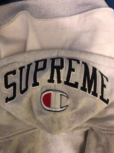 Supreme x champion arc logo zip up hoodie