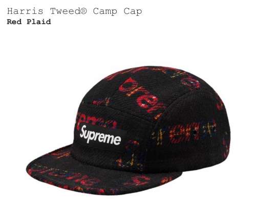 SUPREME CAP RED PLAID CAMP CAP