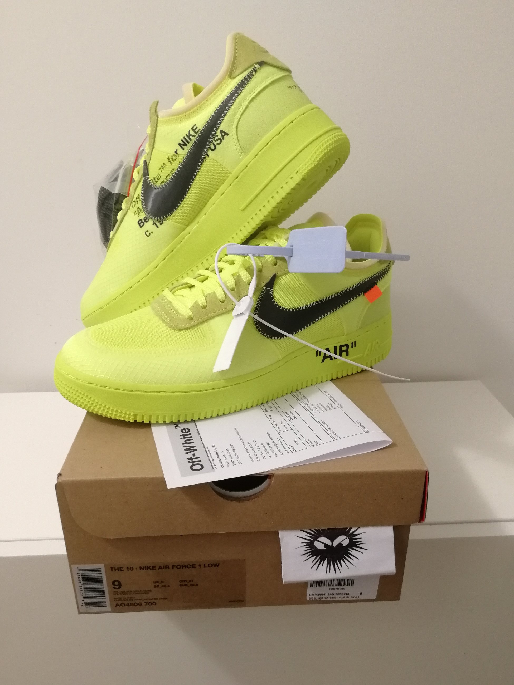 nike air force 1 off white gialle