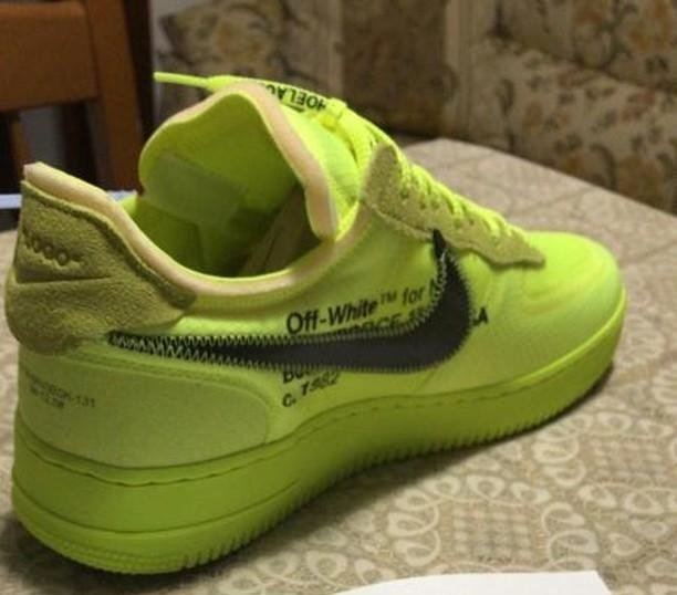 Nike Air Force One Volt Off-White real vs fake Review 