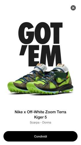 Nike Off White Terra Kiger 5 Green 39 EU / 6.5 US