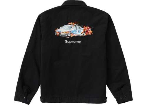 Supreme Cop Car Embroidered Jacket Black - Meetapp