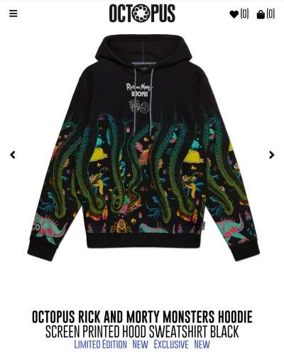 Wtb octopus hoodie Rick and morty size L