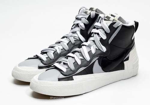 Nike sacai blazer black white grey