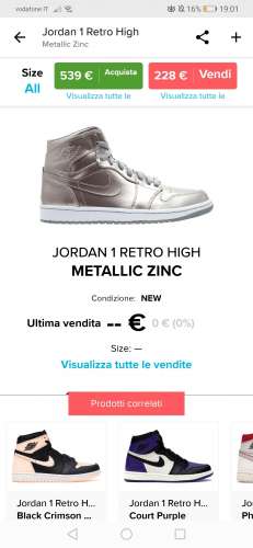 Nike Air jordan 1 RETRO HIGH METALLIC ZINC (2009 Release)