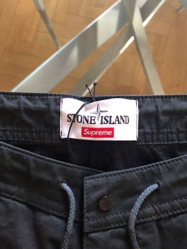 Supreme x Stone Island camo cargo pants black
