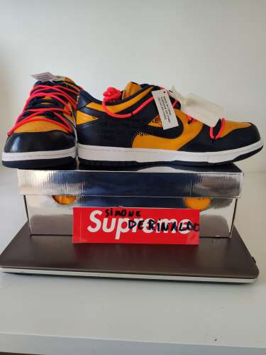 Nike  dunk low Off-white university Gold Midnight navy