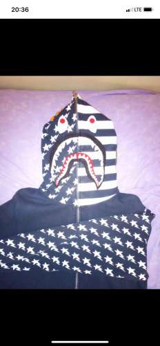 Shark hoodie american flag