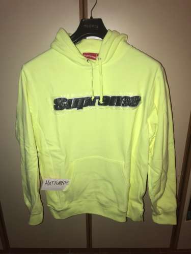 Chenille Supreme Hoodie Yellow Fluo