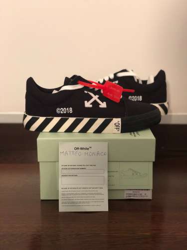 WTS OFF WHITE VULC LOW BLACK UPDATED STRIPES