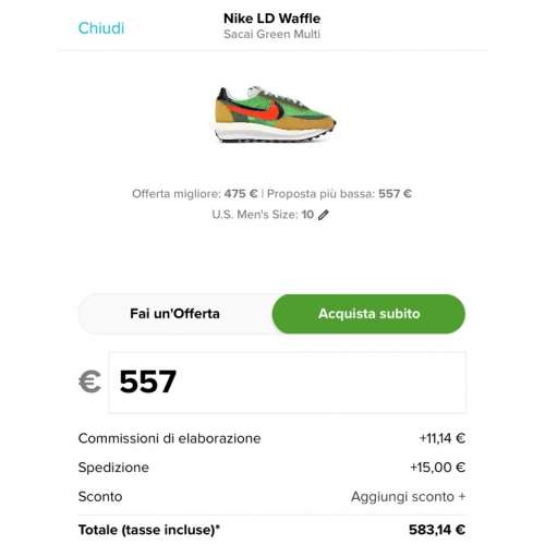 Nike x Sacai LD Waffle Verdi