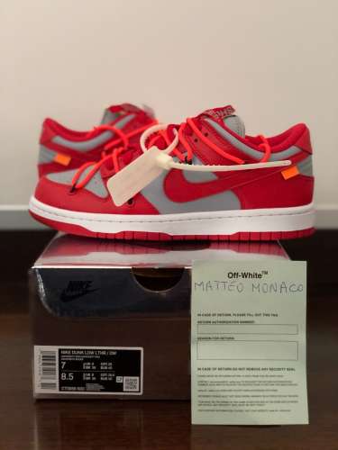 Wts nike dunk low off white university red