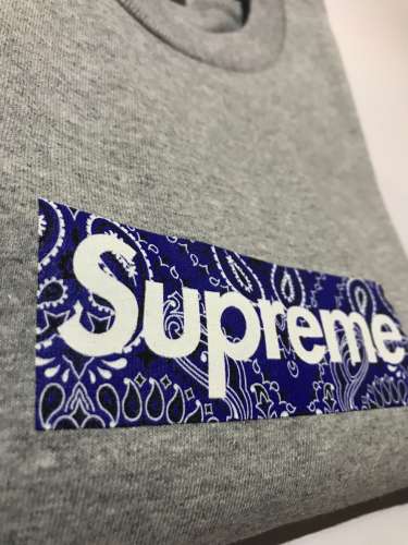 Supreme box logo bandana tee grey