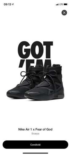 Nike/FOG 1 triple black