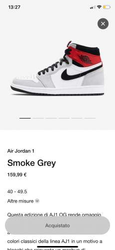 Air Jordan 1 high og smoke grey