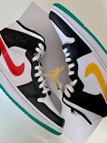 WTS JORDAN 1 MID SWOOSHES RED & YELLOW
