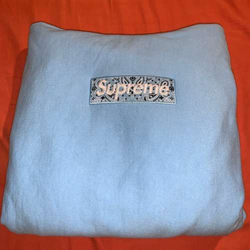 Supreme box logo bandana light blue