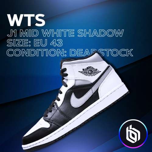 Jordan 1 Mid White Shadow