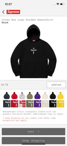 Supreme cross box logo hooded sweatshirt