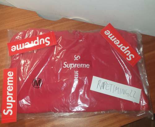 Supreme cross box logo hoodie red M DSWT