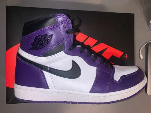 jordan 1 court purple white VNDS indossate 1 volta