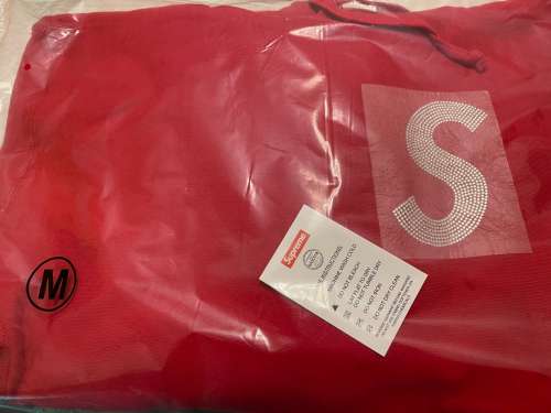 Supreme Swarovski S Logo Hooded Red