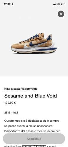 WTS Nike x sacai vaporwaffle sesame