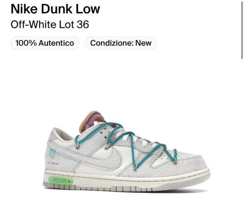 Nike dunk low x off-white lot 36/50