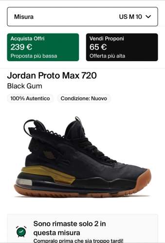 Jordan proto-max 720 Black/Black metallic gold