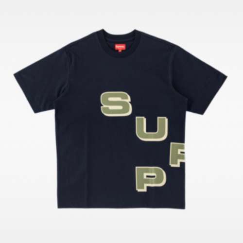 Supreme Stagger tee Olive Green & Navy Blue size M