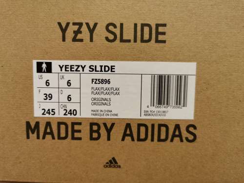 adidas Yeezy Slide Flax (FZ5896) - 39 EU | 6 US