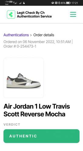 Jordan 1 low x Travis Scott reverse mocha 11US