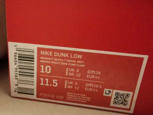 Nike Dunk Low Summit White Midnight Navy (FD9749-400) - 44 EU | 10 US