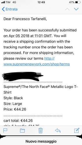 Supreme x the north face tee black