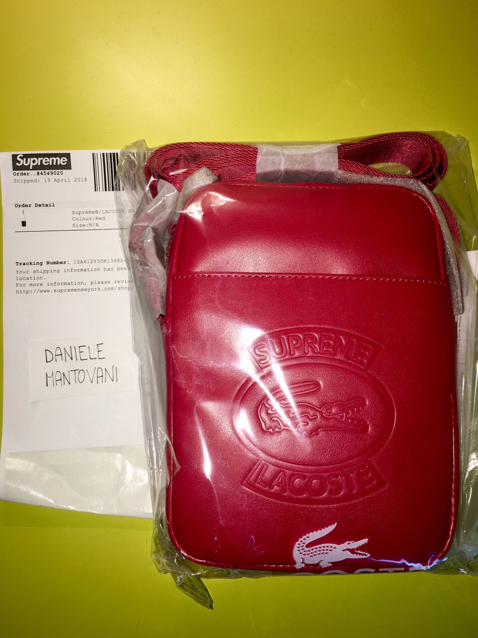 Supreme x Lacoste Shoulder Bag Red - Meetapp